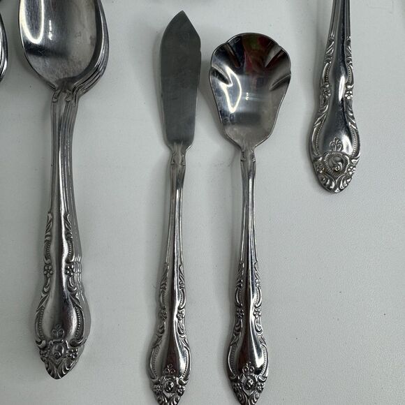Vtg Oneida Northland Japan Rose Pattern Stainless Flatware Serving Mixed Lot 34 - Picture 6 of 12